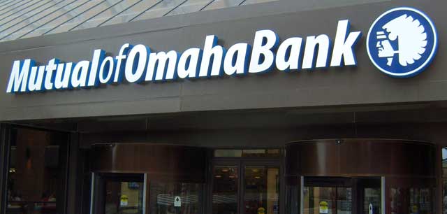 Mustual of Omaha Bank sign
